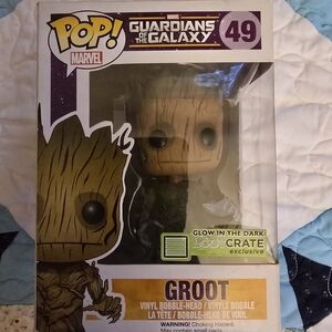 Funko Pop! Marvel Groot Brown & Green Glow-In-The-Dark Vinyl Figure